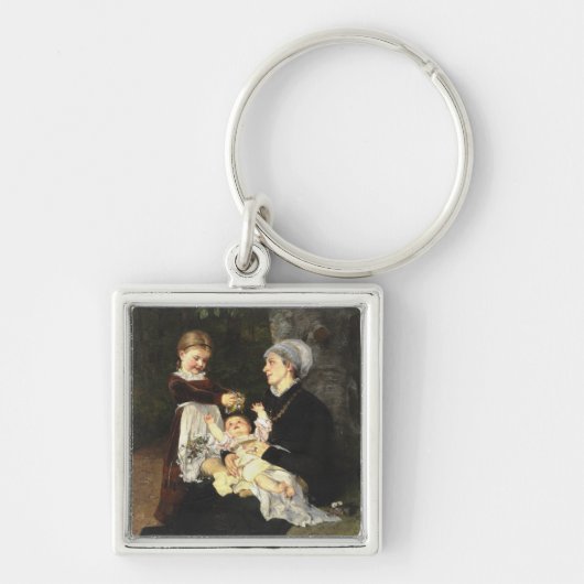 En Ammes Besøg - Bertha Wegmann Schone Kunsten Sleutelhanger (Voorkant)