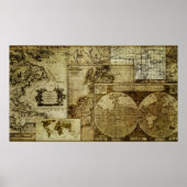 en antiek oude wereldkaarten poster (Voorkant)