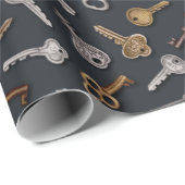  en Antiek sleutels Cadeaupapier (Rol Hoek)