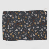  en Antiek sleutels Golfhanddoek (Horizontaal)
