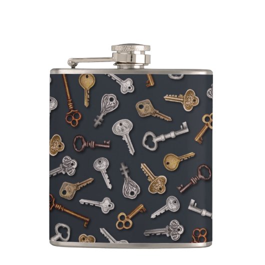 en Antiek sleutels Heupfles (Voorkant)