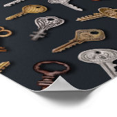  en Antiek sleutels Poster (Hoek)