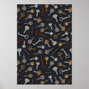  en Antiek sleutels Poster