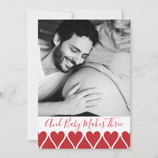 En Baby maakt drie foto's 'Zwangerschap'-aankondig Aankondiging (Voorkant)