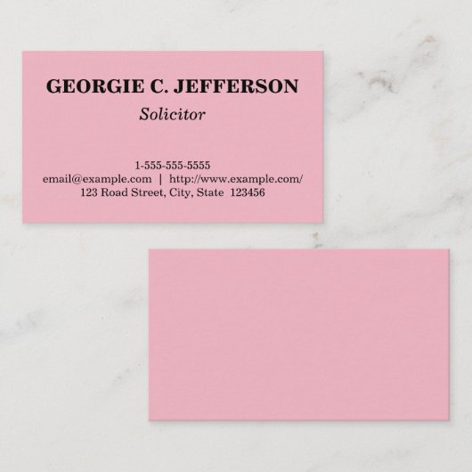  en Basic Solicitor Visitekaartje (Voorkant / Achterkant)