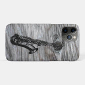  en bijtende saxofone op oud hout Case-Mate iPhone case (Achterkant (horizontaal))