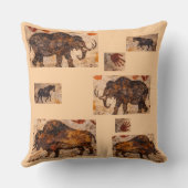 En bison mozaïek grotkunst kussen product (Achterkant)