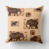 En bison mozaïek grotkunst kussen product (Voorkant)