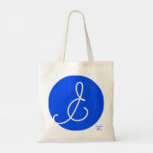 en blauw tote bag (Achterkant)