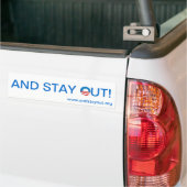 EN BLIJF UIT! Bumpersticker (Op Truck)