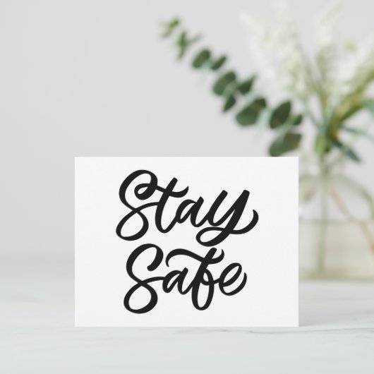 En blijf veilig briefkaart (Staand voorkant)