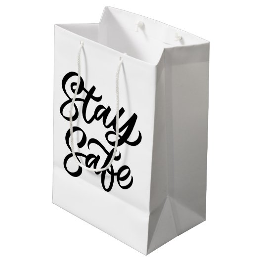 En blijf veilig medium cadeauzakje (Achterkant Gekanteld)