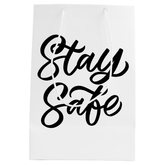 En blijf veilig medium cadeauzakje (Achterkant)
