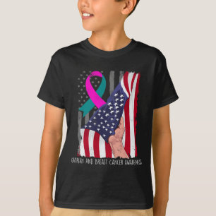 En Borstkanker Bewustzijn Amerikaanse Vlaglint T-shirt