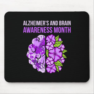 En Brain Awareness Month Paarse Lint Grafisch Muismat