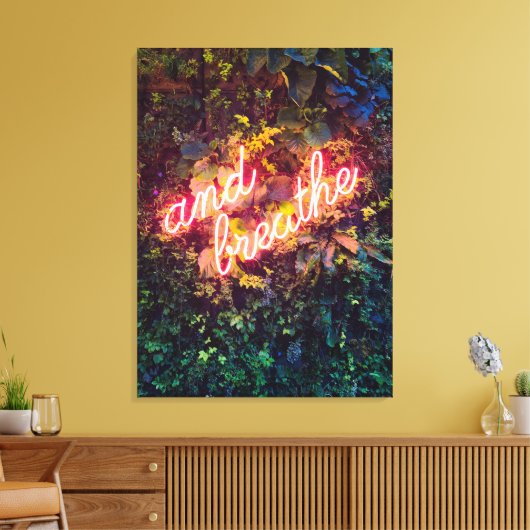 En breek het Neon-teken af Canvas Afdruk (Insitu (Woonkamer))