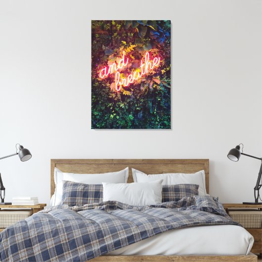 En breek het Neon-teken af Canvas Afdruk (Insitu (Slaapkamer))