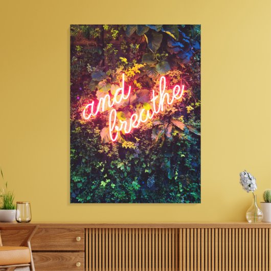 En breek het Neon-teken af Canvas Afdruk (Insitu (Woonkamer))