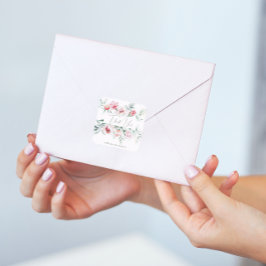  en Chic Floral bedankt Vierkante Sticker