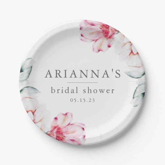 en Chic Floral Vrijgezellenfeest Lavender Papieren Bordje (Voorkant)