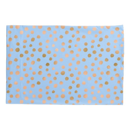 en chique blauw en Roos gouden polka stippen Kussensloop (Achterkant)