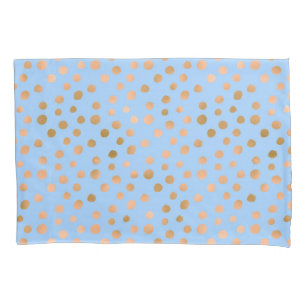 en chique blauw en Roos gouden polka stippen Kussensloop