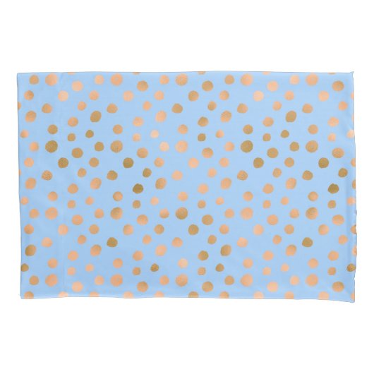 en chique blauw en Roos gouden polka stippen Kussensloop (Voorkant)