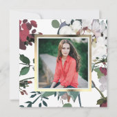  en chique Floral Graduation Party Foto Kaart (Voorkant)