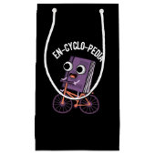 En-cyclo-Pedia Funny Encyclopedia Pun Dark BG Klein Cadeauzakje (Voorkant)