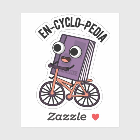 En-cyclo-Pedia Funny Encyclopedia Pun Sticker (Vel)
