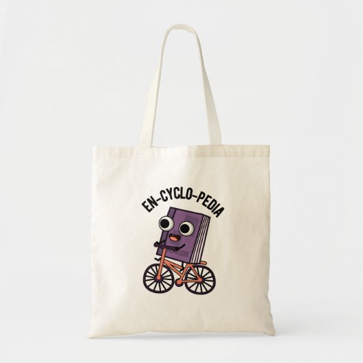 En-cyclo-Pedia Funny Encyclopedia Pun Tote Bag (Voorkant)