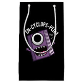 En-cyclops-pedia Funny Encyclopedia Pun Dark BG Klein Cadeauzakje (Voorkant)