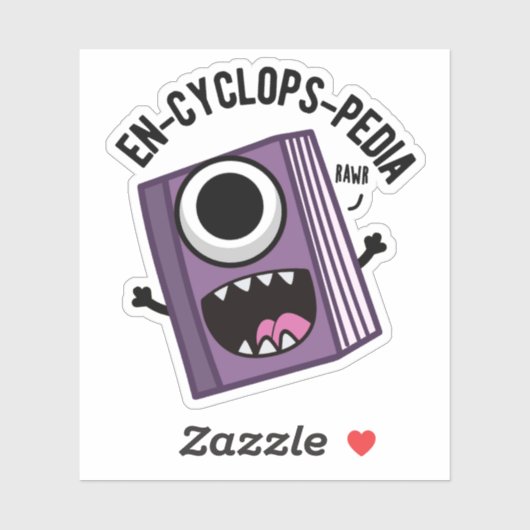 En-cyclops-pedia Funny Encyclopedia Pun Sticker (Vel)