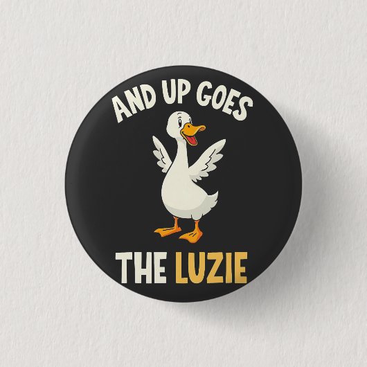 En daar gaan de Luzie Funny Goose Lovers Ronde Button 3,2 Cm (Voorkant)