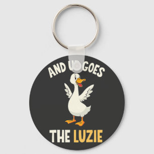 En daar gaan de Luzie Funny Goose Lovers Sleutelhanger