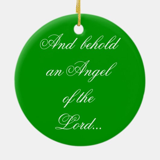 En de engel van de Heer... Keramisch Ornament (Achterkant)
