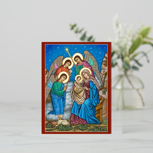 En de Engelen waren verbaasd Folie Feestdagen Briefkaart (Staand Voorkant)