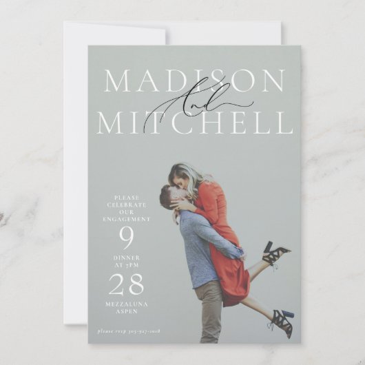 En de Foto Elegant Engagement Party van het manusc Kaart (Voorkant)