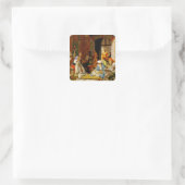 "En de gelovigen redden de zieke", voor Vierkante Sticker (Tas)