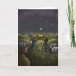 En de herders kwamen om Baby Jezus te zien. Kaart