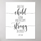 En de Kind Grew, Luke 1:80 Poster (Voorkant)