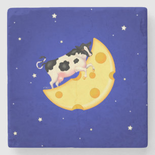 En de koe trok over de kaasmaanboom stenen onderzetter