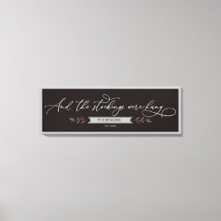 En de kousen werden opgehangen - Grote kerstSVG Canvas Afdruk