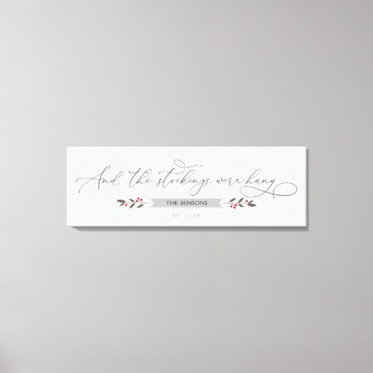 En de kousen werden opgehangen met een gepersonali canvas afdruk (Voorkant)