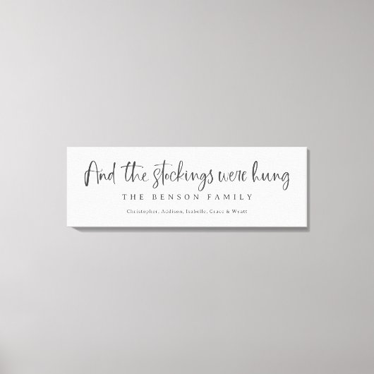 En de kousen werden opgehangen met een gepersonali canvas afdruk (Voorkant)