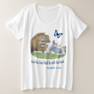 En de leeuw zal bij de lam liggen grote maat t-shirt