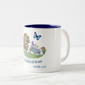 En de Leeuw zal bij het Lam liggen Tweekleurige Koffiemok (Voorkant rechts)