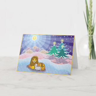 En de leeuw zal met het Lam gaan liggen Feestdagen Kaart