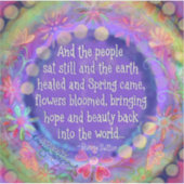 En de mensen zaten nog steeds  bloemige inspiratie sticker (Voorkant)