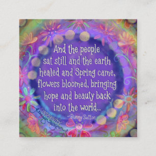 "En de mensen zitten nog steeds stil" Vierkante Visitekaartje